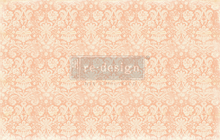 Cargar imagen en el visor de la galería, Papel Decoupage Re Design With Prima - PEACH DAMASK
