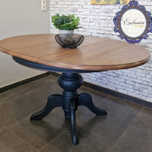 Cargar imagen en el visor de la galería, Mesa Redonda Extendible Restaurada Black