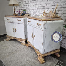 Cargar imagen en el visor de la galería, Mesitas de Noche Estilo Arc Deco Restauradas