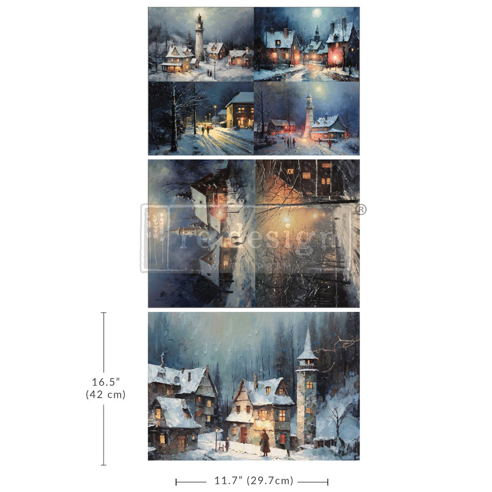Decoupage Decor Tissue Paper Pack - Snowy Twilight