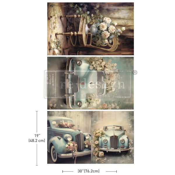Decoupage Decor Tissue Paper Pack - RETRO ROSE RIDE
