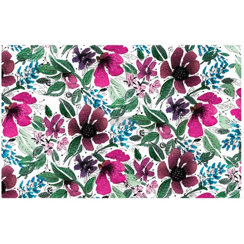 Papel Decoupage Re Design With Prima - WATERCOLOR FLORAL