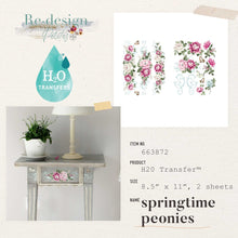 Cargar imagen en el visor de la galería, H2O Transfer Re Design With Prima - Springtime Peonies
