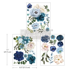 Middy Transfer Re Design With Prima - BLUE WILDFLOWERS