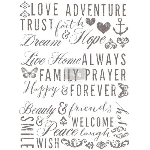Transfer RE DESIGN WITH PRIMA - WORDS TO LIVE BY