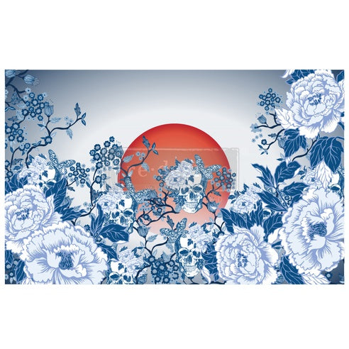 Papel Decoupage Re Design With Prima - CECE SKULL CHINOISERIE