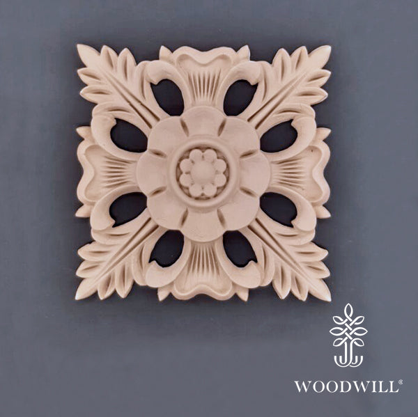 Wood Carved Decorative Tile 24.5cm.X24.5cm