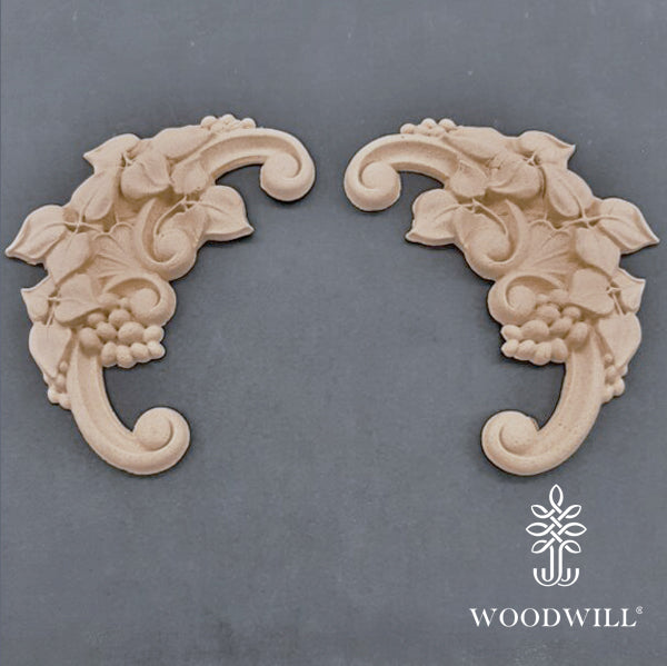 Wood Carving Decorative - Set of 2 Pieces 14.5cm. Χ 7cm