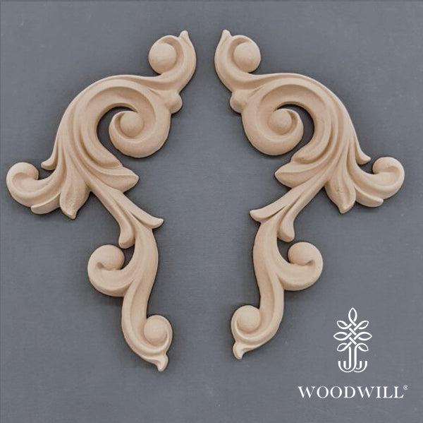 Wood Carving Decorative Set of 2 Pieces 25.5cm. x 12cm