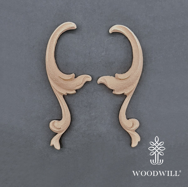 Wood Carving Decorative Set of 2 pieces 11cm. x 4cm