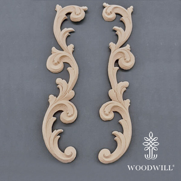 Wood Carving Decorative set of 2 Pieces 29 cm. X 5 cm