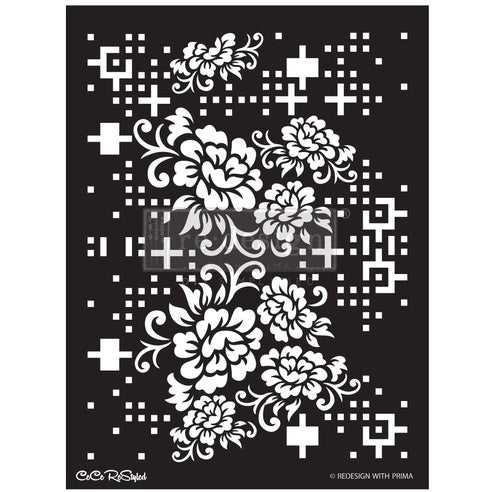 Plantilla Stencill Re Design With Prima - CECE Floral Matrix